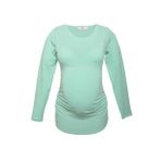 LuvmaBelly 2301-2309 Pamuklu Uzun Kollu Mint Yeşili Hamile T-Shirt