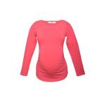 LuvmaBelly 2301-2309 Pamuklu Uzun Kollu Pembe Hamile T-Shirt