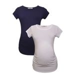 LuvmaBelly MYRA2010-2011 Lacivert Beyaz Hamile T-Shirt Seti