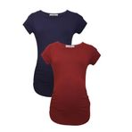 LuvmaBelly MYRA2016-2010 Lacivert Bordo Hamile T-Shirt Seti