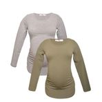 LuvmaBelly MYRA2304-2307 Gri Haki Hamile T-Shirt Seti