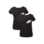 LuvmaBelly MYRA2501-2501 Siyah Emzirme Hamile T-Shirt Seti