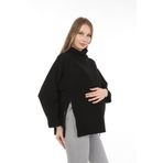 LuvmaBelly MYRA4280 Siyah Fermuarlı Hamile Sweatshirt