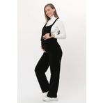 Luvmabelly MYRA6111 - Siyah Kadife Hamile Salopet