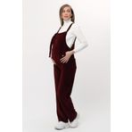 Luvmabelly MYRA6113 - Bordo Kadife Hamile Salopet