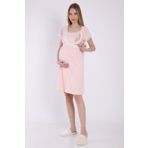 LuvmaBelly MYRA9680 Pembe Önden Bölmeli Dantelli Hamile Geceliği