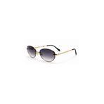 Luvron Degrade Cam Gold Retro Oval Çerçeve İnce Sap Unisex UV400 Vintage Retro Güneş Gözlüğü