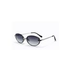 Luvron Siyah Cam Metal Çerçeve Retro Oval İnce Sap Unisex UV400 Vintage Retro Güneş Gözlüğü