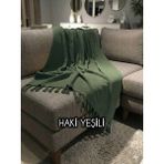 Luwino Home Koltuk Örtüsü , Tv Şalı , Throw ,yatak Örtüsü , Çok Amaçlı Örtü , Haki Renk 180X200 cm - 180 x 200 cm - Haki Yeşili