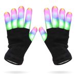 Luwint LED Renkli Yanıp Sönen Parmak Aydınlatmalı Eldivenler, Yetişkinler Gençler için Glow Rave Havalı Oyuncaklar