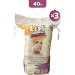 Lux 40'lı x 3 Kare Makyaj Pamuğu Yüz Temizleme için Extra Yumuşaklık Sağlar