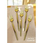 Lüx 6 Parça Gold Çatal Seti Paslanmaz Çelik Çeyiz Çatal Takımı Parlak Pürüzsüz Gold Series - 6'lı Set