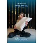 Lüx Bombeli Boyun Destekli Ortopedik Yastık; Anti-Aging Visco Yastık 57X42X13/11 Pembe - 57 x 42 cm