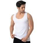 Lüx Drm Erkek Beyaz Fitilli Özel Dokuma Atlet, 2XL, B156LX-869SLC0009015