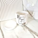 Lux Home %100 Doğal Soya Wax Mum , Kapaklı Bardak Mum - Beyaz