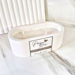 Lux Home %100 Doğal Soya Wax Mum , Oval Kavanoz Mum - Beyaz