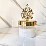 Lux Home Mika Gold Kapakli %100 Doğal Soya Wax Mum - Beyaz