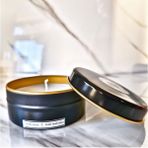 Lux Home Siyah Teneke %100 Doğal Soya Wax Mum - Beyaz
