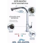 Lüx Kuğu Evye Bataryası Lavabo Banyo Sıcak Soğuk 360 Dönmeli Paslanmaz Çelik 2 Yıl Garantili - Krom