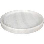 Lux & Marble Bollos - Beyaz Mermer Yuvarlak Tepsi