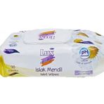 Lüx Plastik Kapaklı 90 Yaprak Papatya Tekli Paket Islak Mendil Seti