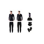 Lüx Siyah Termal Içlik Takımı Asker Seti Polar Bere Boyunluk Eldiven Termal Çorap Seti, SİYAH, XL, 865463545555