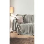 Lux Touch Alin Haki Koltuk Örtüsü 170 x 210 cm Kanepe Çekyat Divan Örtüsü Şalı Pamuklu Püsküllü