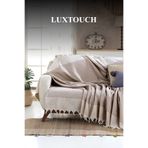 Lux Touch Bergama Bej Buldan Koltuk Örtüsü 170 X 210 Cm Koltuk Şalı Kanepe Çekyat Örtüsü Pamuklu Throw