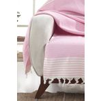 Lux Touch Bergama Pembe Buldan Koltuk Örtüsü 170 X 210 Cm Koltuk Şalı Kanepe Çekyat Örtüsü Pamuklu Throw
