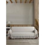 Lux Touch Ekru Kollarını Örten Organik Buldan Bezi Battal Boy 180 x 300 cm Koltuk Kanepe Divan Çekyat Örtüsü