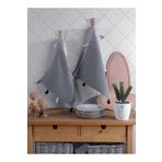 Lux Touch Eva Ponponlu 2'li Siyah Mutfak Havlusu 40 x 60 cm Kurulama Bezi Set Pamuklu