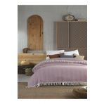 Lux Touch Lily Mürdüm Tek Kişilik Pike 145 X 200 Cm Yatak Koltuk Kanepe Berjer Örtüsü Pamuklu Püsküllü