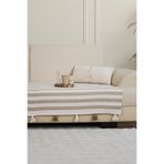Lux Touch Liva Ponponlu Kahve Koltuk Örtüsü 115 x 200 cm Kanepe Divan Çekyat Berjer Örtüsü Şalı Püsküllü