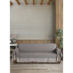 Lux Touch Sütlü Kahve Kollarını Örten Organik Battal Boy 180 x 300 cm Koltuk Kanepe Divan Çekyat Örtüsü