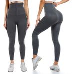 Lüx Wood Agraflı Yüksek Bel Korse Tayt - 2XL - Siyah