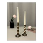 LUXAY HOME BOB RUSTİK ESKİTME GOLD 2'Lİ ŞAMDAN & MUMLUK DEKORASYON SETİ