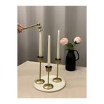 LUXAY HOME PİRİNÇ KAPLAMALI BLOOM SET 3'LÜ ŞAMDAN & DEKORATİF MUM SÖNDÜRÜCÜ OBJE