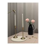 LUXAY HOME RUSTİK MODEL 2'Lİ PİRİNÇ RENK ŞAMDAN & MUMLUK SETİ