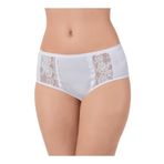 Luxdrm 5'li Paket Beyaz Yüksek Bel Likralı Pamuklu Dantelli Kadın Bato Külot, S, 2500SCN-869SCN0003343