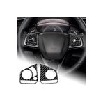 LUXE AKSESUAR Honda Civic FC5 2016- 2021 Direksiyon Düğmesi Kaplama Çerçeve Karbon 2’li Set Karbon Fiber Görünümlü
