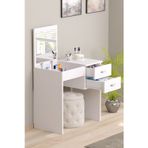 Luxe Aynalı Organizer Dolaplı Makyaj Masası, Beyaz, 2 Çekmeceli