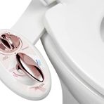 LUXE Bidet Neo 320 - Kendinden Temizlenen Çift Nozul - Sıcak ve Soğuk Su Elektriksiz Mekanik Bide Tuvalet Eklentisi (Pembe Altın)