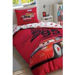 LUXE Cars Speed Frenzy Lisanslı Karakter Baskılı%100 Pamuk Nevresim Takımı, Çok Renkli, Tek Kişil