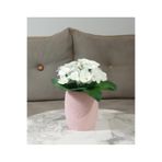 Luxe Dahil,Vazo Dahil,Vazoda Çiçek,Beyaz Yapay Çiçek,Vazo Pembe Petek Desenli Poliresin 8X8X1