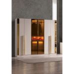 Luxe Home Alyans Şömineli Gardırop - Ekru