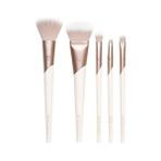 Luxe Natural Elegance Profesyonel Yüz Makyajı ve Fondöten Fırça Seti, Yüz, Yanak ve Göz Makyajı Için Premium Fırça Seti, Sentetik Makyaj Fırçaları, Vegan ve Zulüm Içermez, 5 Parça Set - Option-1