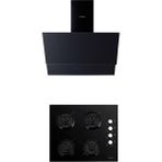 Luxell 2 Li Siyah Cam Set (Davlumbaz-Set Üstü Ocak)