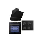 Luxell 88 Lt Platinum Siyah Ankastre Set