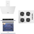 Luxell 88 Lt Plus Beyaz Cam Ankastre Set Yüksek Performanslı Doğalgazlı Ocak ve Davlumbaz