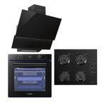 Luxell A68 SGF3 - OC88 - DA6 835 2'li Planitum Siyah Ankastre Set